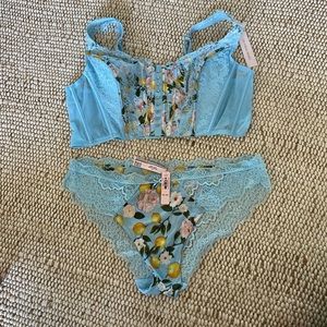 Victoria Secret Lace Corset Top & Panties